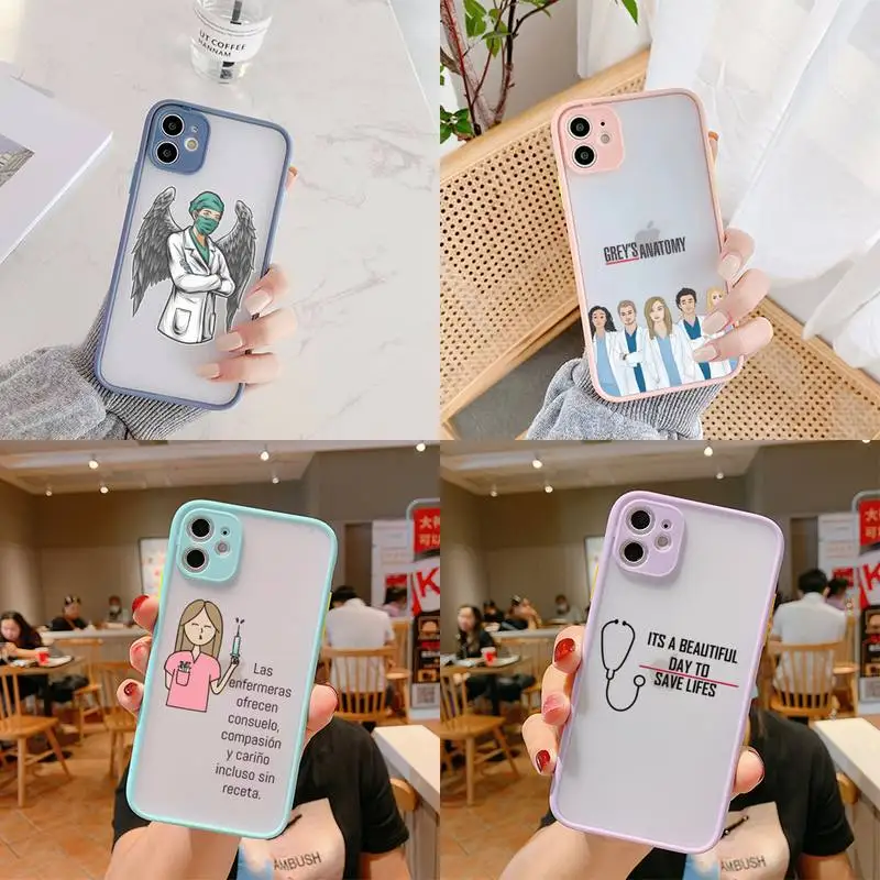 

Nurse Medical Medicine Health Heart Phone Case Matte Bumper For iphone 12 mini 11 Pro Max X XS Max XR 7 8 Plus Cover