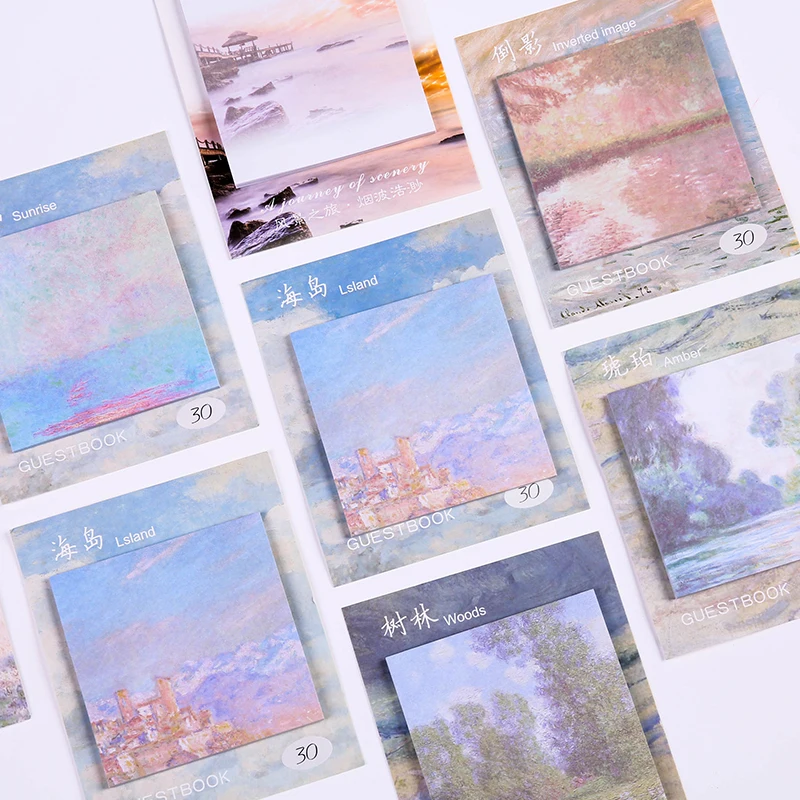 Kpop милый природный пейзаж post it sticky notes book mark message memo pad Индекс Этикетка планировщик