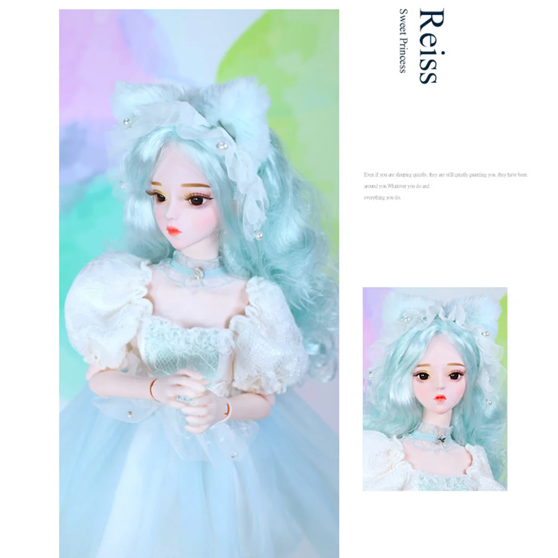 

60cm BJD Dolls Princess Doll Clothes Set Toy For Kids Gift - Tracy Official Makeup (Face Detachable / Head Integrated Version)