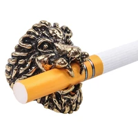 new products lion king ring cigarette holder mens smoking finger ring anti finger yellow smoke clip cigarette accessories