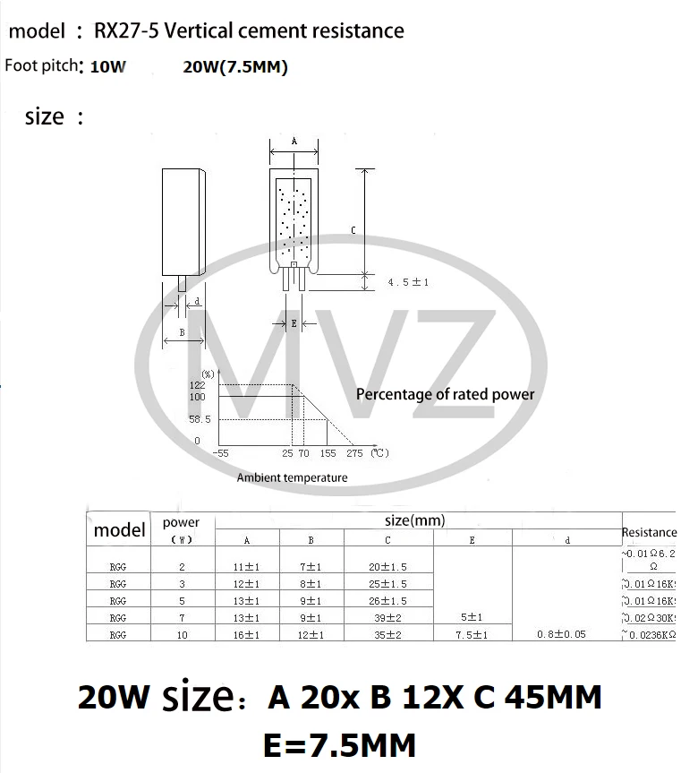 5 шт. Вт вертикальное сопротивление цемента 100R 120 150 180 200 220 240 R 270 300 330 Ом 470 510 560 1K 820 K