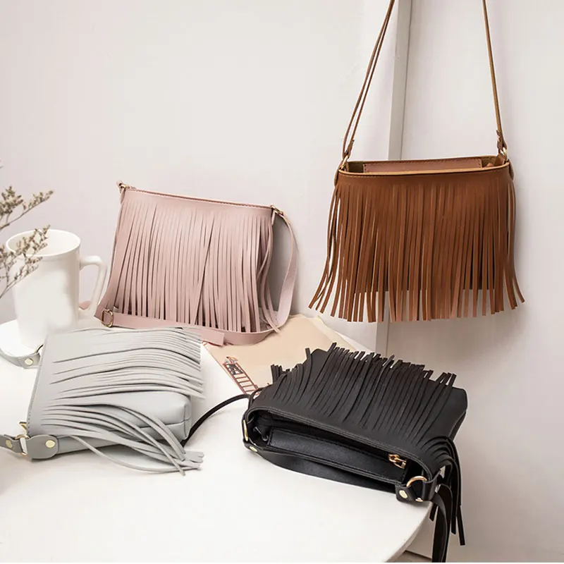 Женская сумка-мессенджер из ПУ кожи с кисточкой | Багаж и сумки