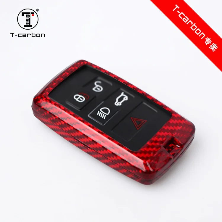 Чехол для автомобильного ключа из настоящего углеволокна 2018 Land Rover Range Sport Evoque Velar