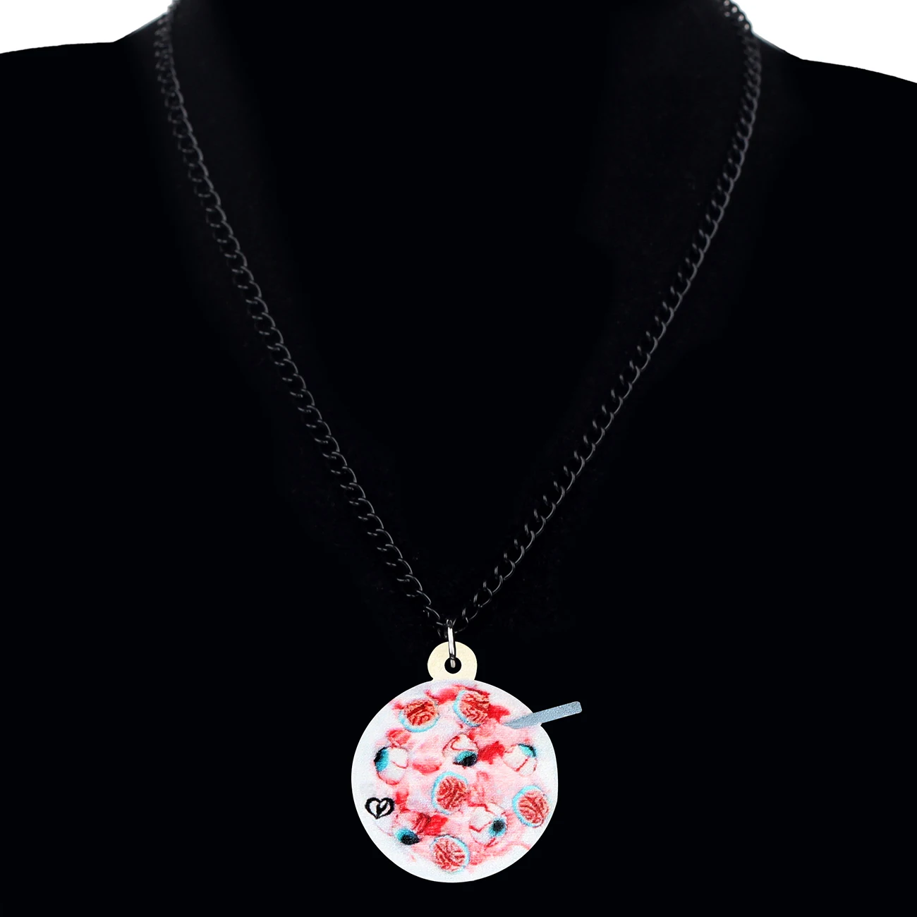 Акриловые украшения Bonsny для Хэллоуина ожерелье в виде глазного яблока крови