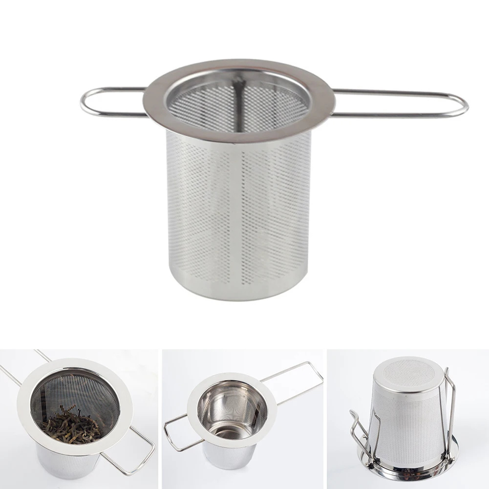 

Silver color Reusable Stainless Steel Tea Strainer Infuser Filter Basket Mesh Tea Infuser Filter Herbal Ball Tea tools #734