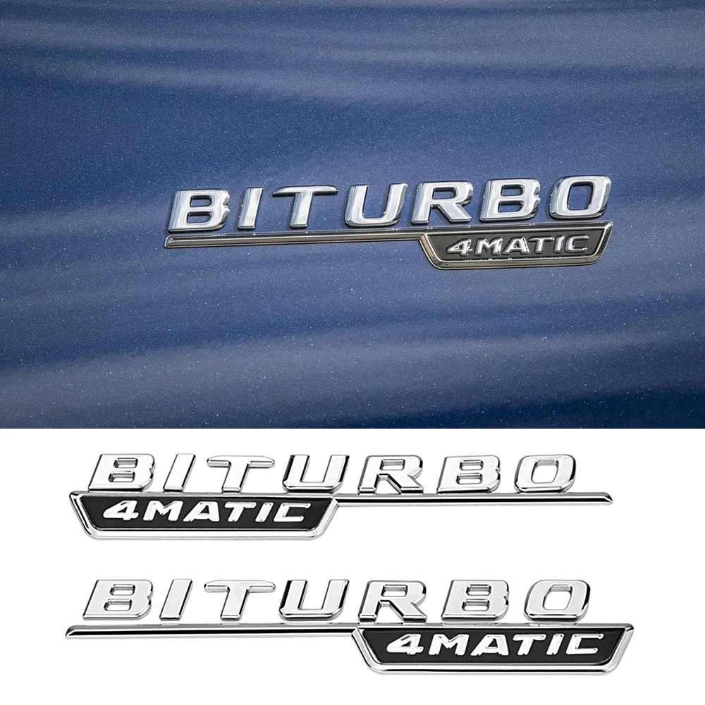 2 шт. наклейка на переднее крыло автомобиля BITURBO 4MATIC Logo для Mercedes Benz AMG GLA GLC GLE GLS CLS GT E