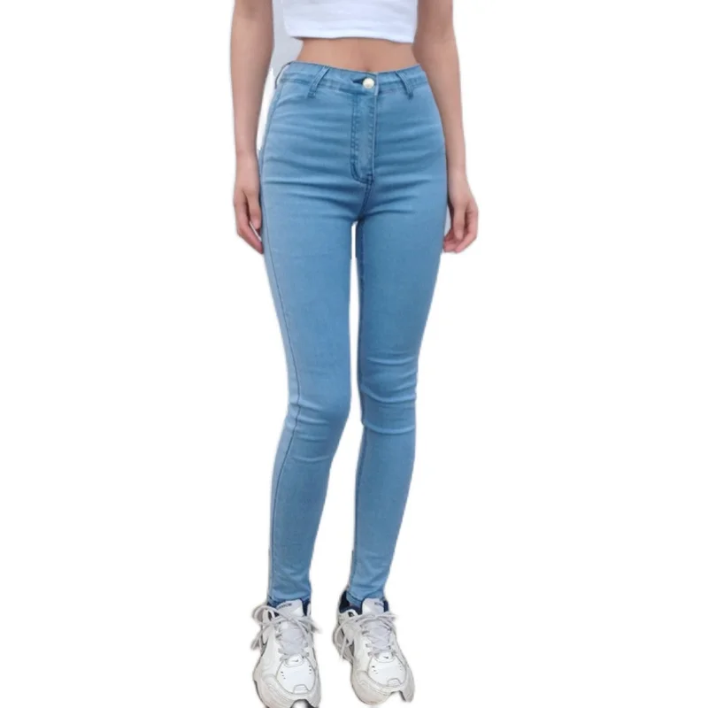 

TVVOVVIN 2020 New High-elasticity High-waist Jeans Women's Skinny Pencil Pants Denim Trousers Sexy Womens I382