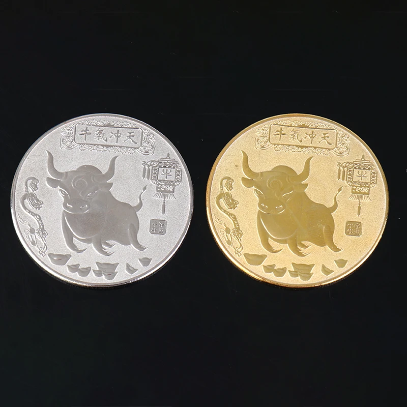 2021 New Year Chinese Zodiac Ox Commemorative Coins Collection Gift Decorative Good Fortune Antique Crafts | Дом и сад