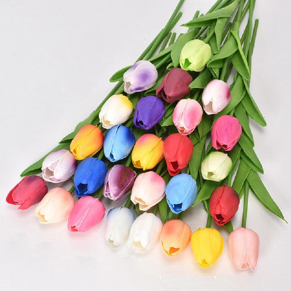 

Artificial Flowers Garden Tulips Real Touch Flowers Tulip Bouquet Decor Mariage for Home Wedding Decorations Fake Flower