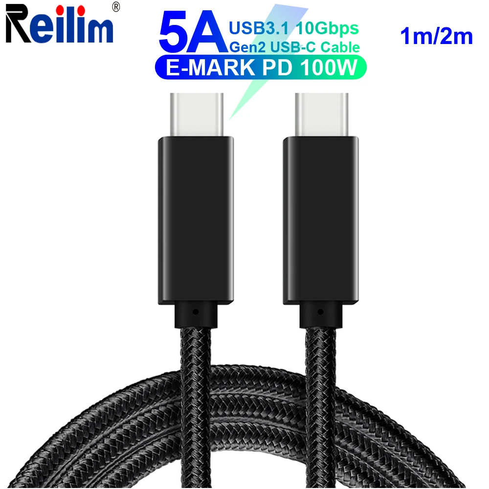Кабель USB C Type для зарядки QC 4 0 3 1 Gen 2 10 Гбит/с кабель MacBook Pro Samsung E MARK PD 100 Вт