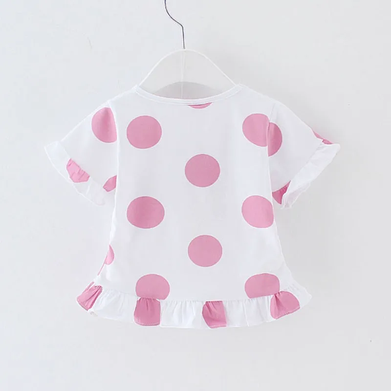 Футболка детские летние хлопковые топы с принтом для девочек блузка