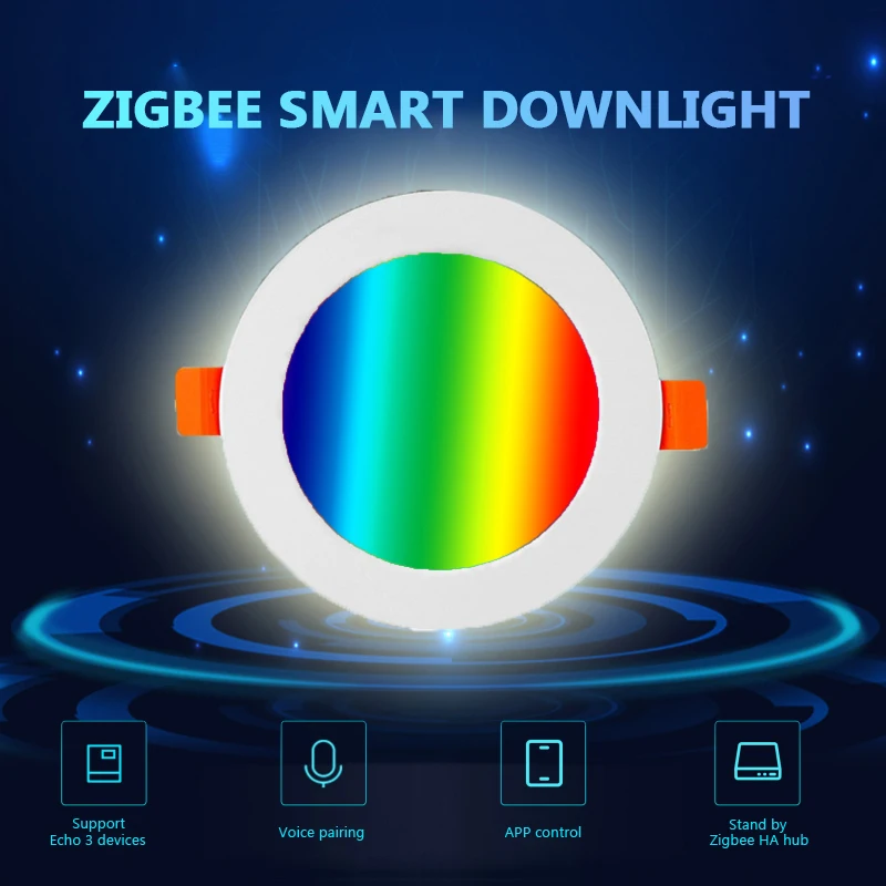 

Tuya Smart Downlight 3.5/4 Inch RGBCW 7/10W Zigbee 3.0 LED Recessed Ceiling Light Voice Control Work with Alexa Google Home