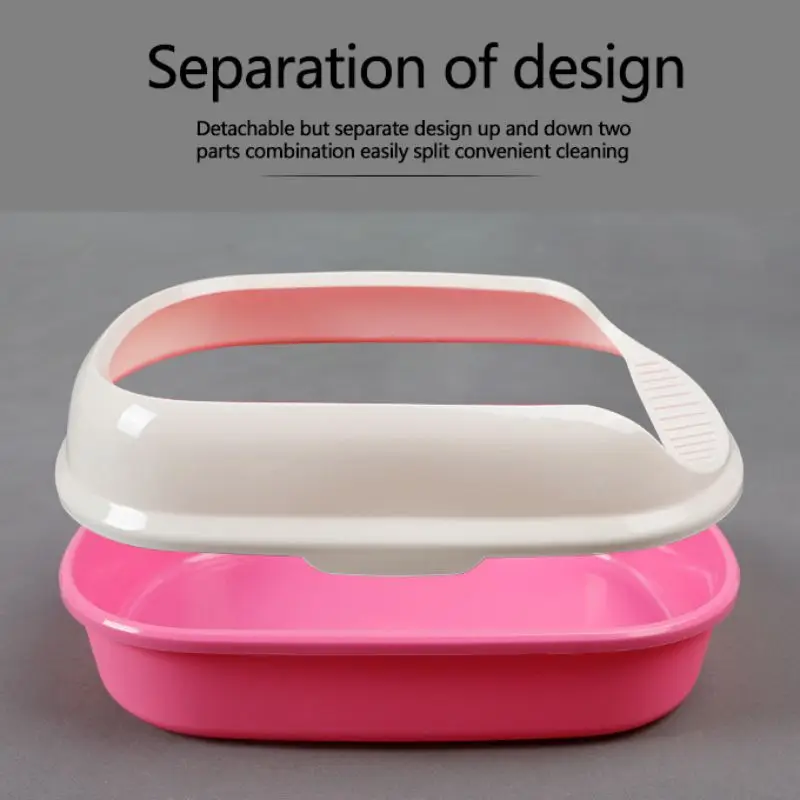 Pet Cats Sand Pot Pet Small Toilet with Shovel Anti-leakage Flexible Side Cover Easy Cleaning Kitty Litter Box Pet Supplies