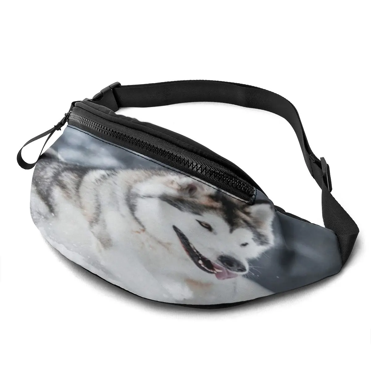 

Fanny Pack for Men Women Alaskan Malamute Running Large Hiking Waist Bag Pack with Adjustable Strap Carrying All Phones