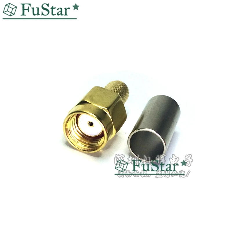 5 шт. RP SMA штекер RF коаксиальный коннектор обжимной для RG58 LMR195 RG142 RG400 кабель прямой