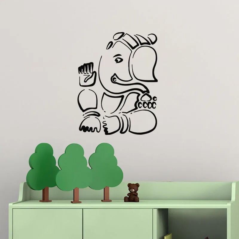 Господь Ганеша настенные индийские стикеры слон животное виниловая