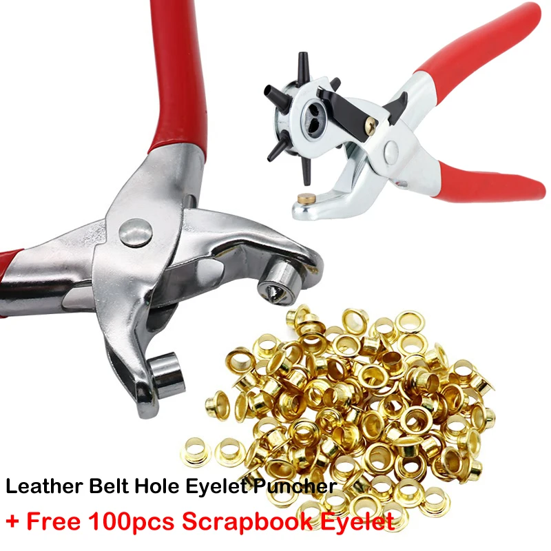 

Leather Belt Hole Punch Plier Revolve Sewing Machine Bag Setter Tool Eyelet Hole Puncher Watchband Strap Household leathercraft