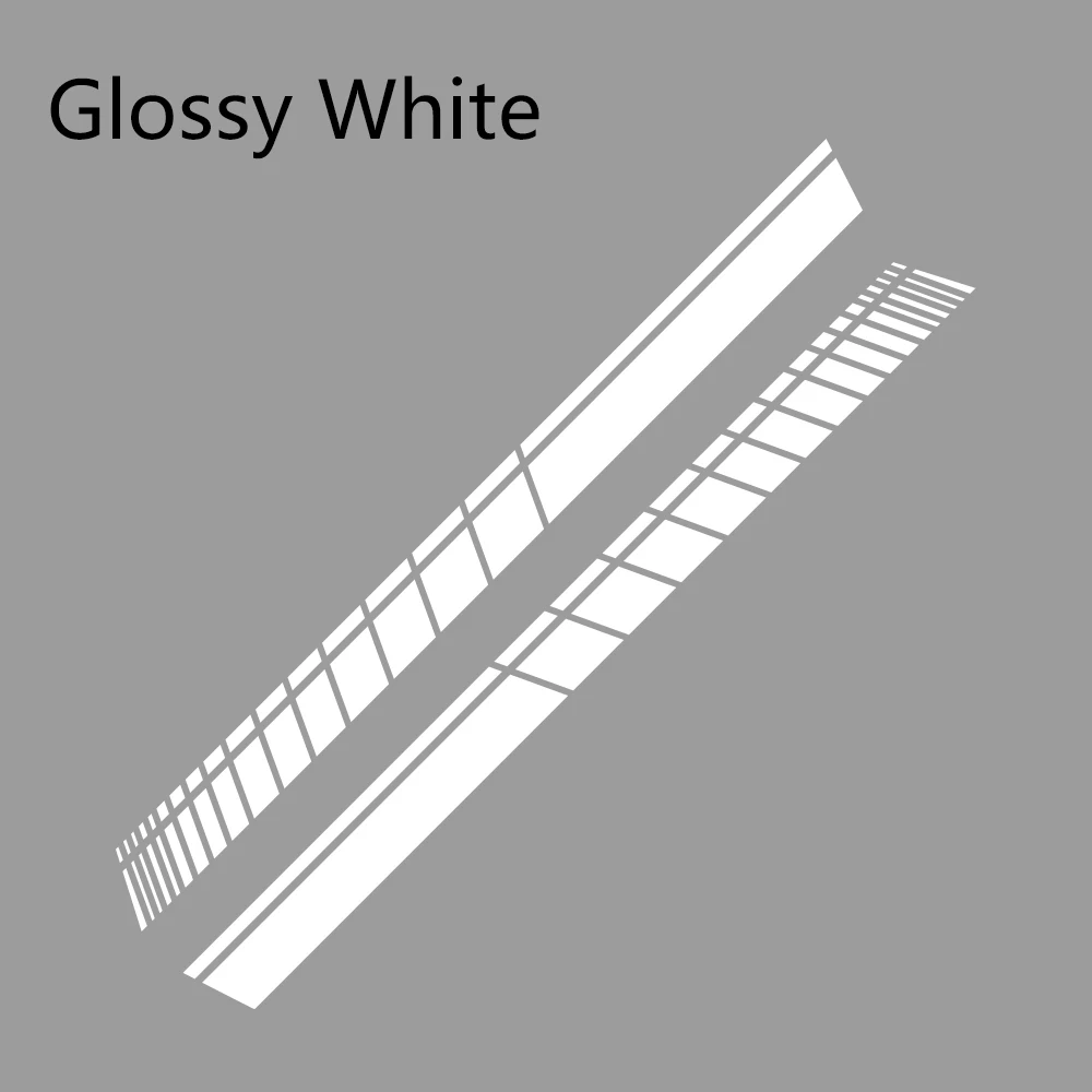 Glossy White 2 шт Автомобильный боковой Стикер на автомобильную юбку длинная полоса Автомобильная виниловая пленка стикер Тюнинг автомобиля Универсальные наклейки в виде царапин автомобильные аксессуары - Название цвета: Glossy White