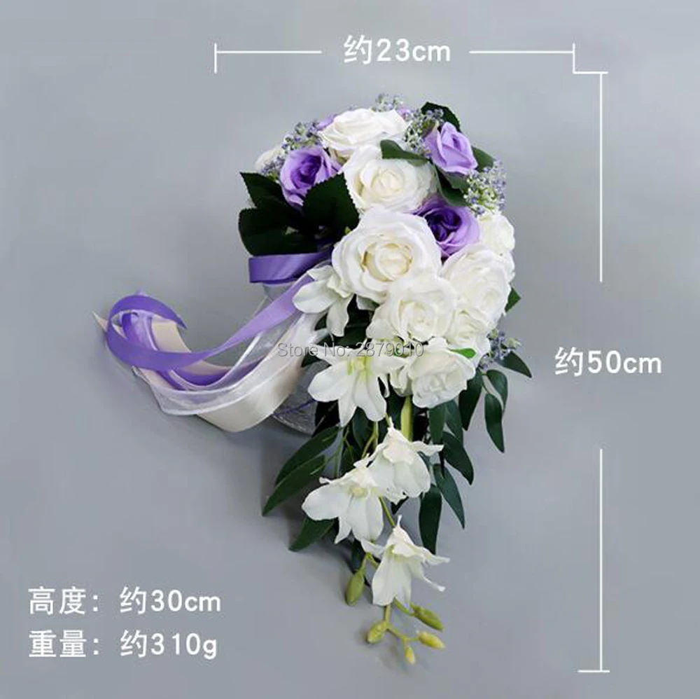 Wedding Bride Water Droplet Holding Flowers European Holiday White Simulation Of The Rose Bouquet Hand Realistic Multicolor |