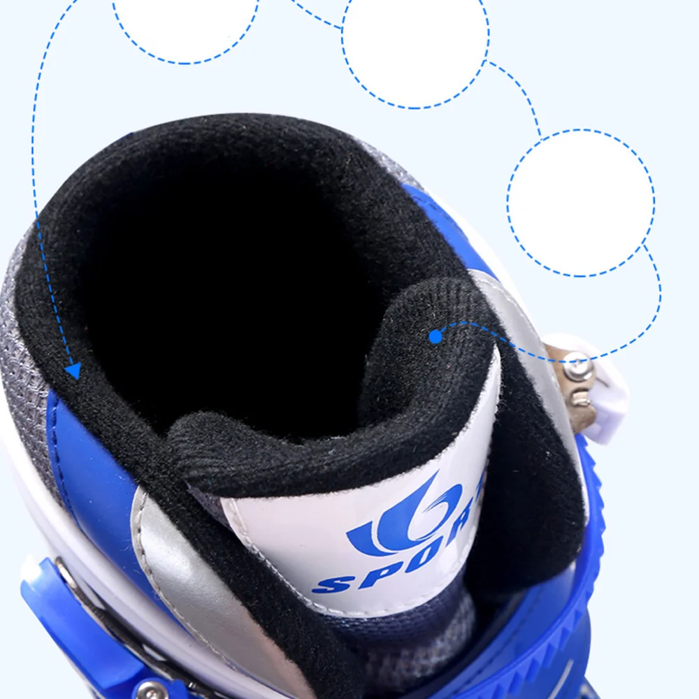 

Kids Adjustable Single Row Skating Patins Inline Skates Roller Shoes with Light Wheels for Children Gift - Size