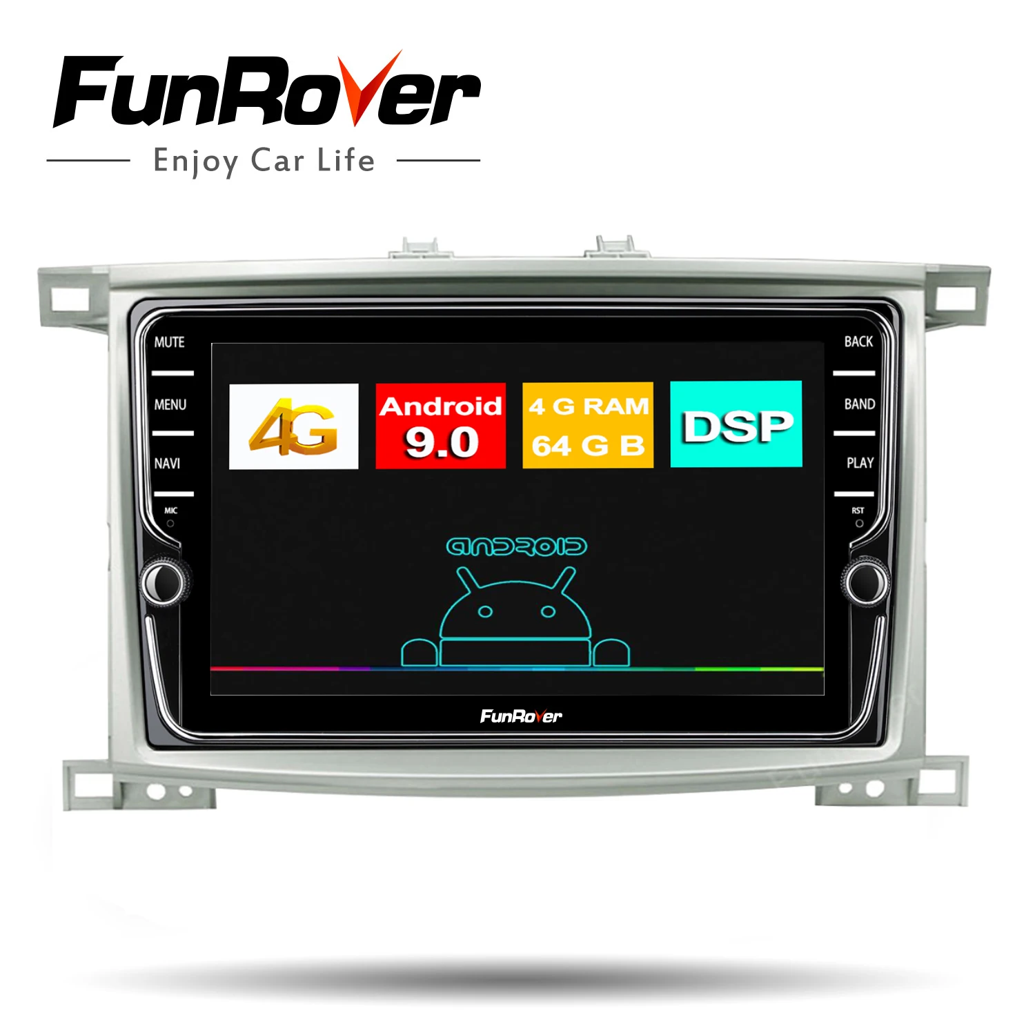 Funrover Android 9 0 автомобильный Радио мультимедийный плеер для Toyota LC 100 Land Cruiser 1998 -2006 gps