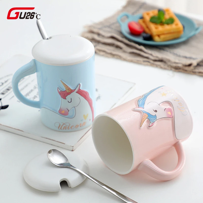 Кружка в виде единорога 450 мл кружки радуги лошади чашка необычная керамическая