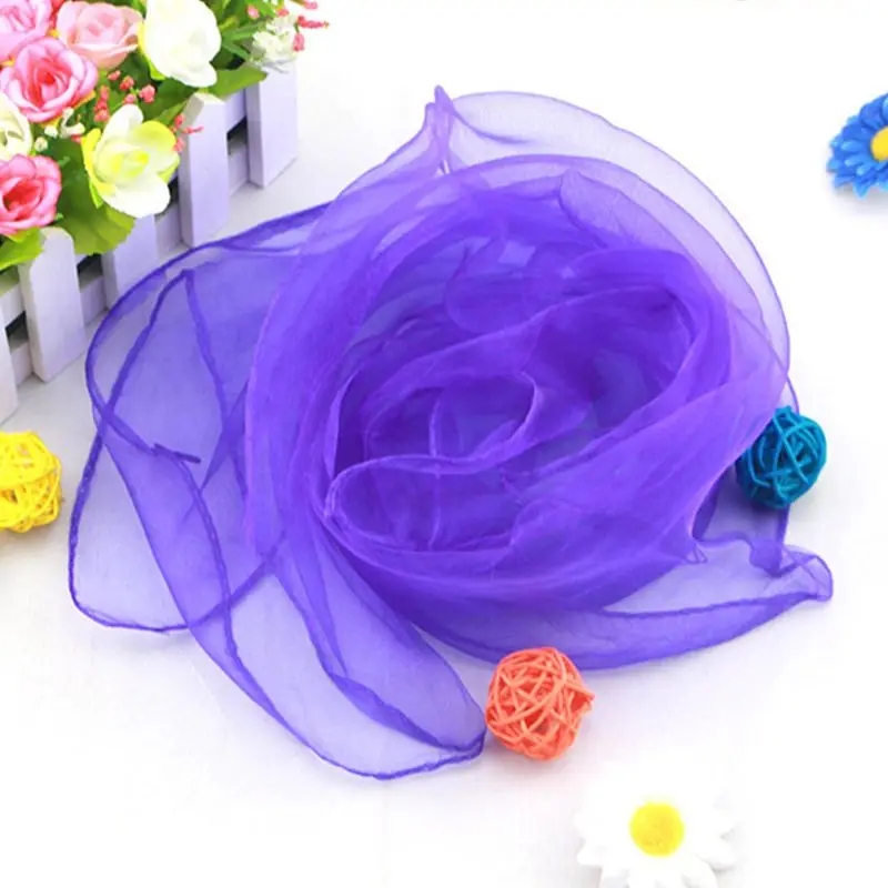 

12Pcs Women Girl Square Juggling Chiffon Dance Scarves Magic Tricks Performance Props Kindergarten Candy Color Movement