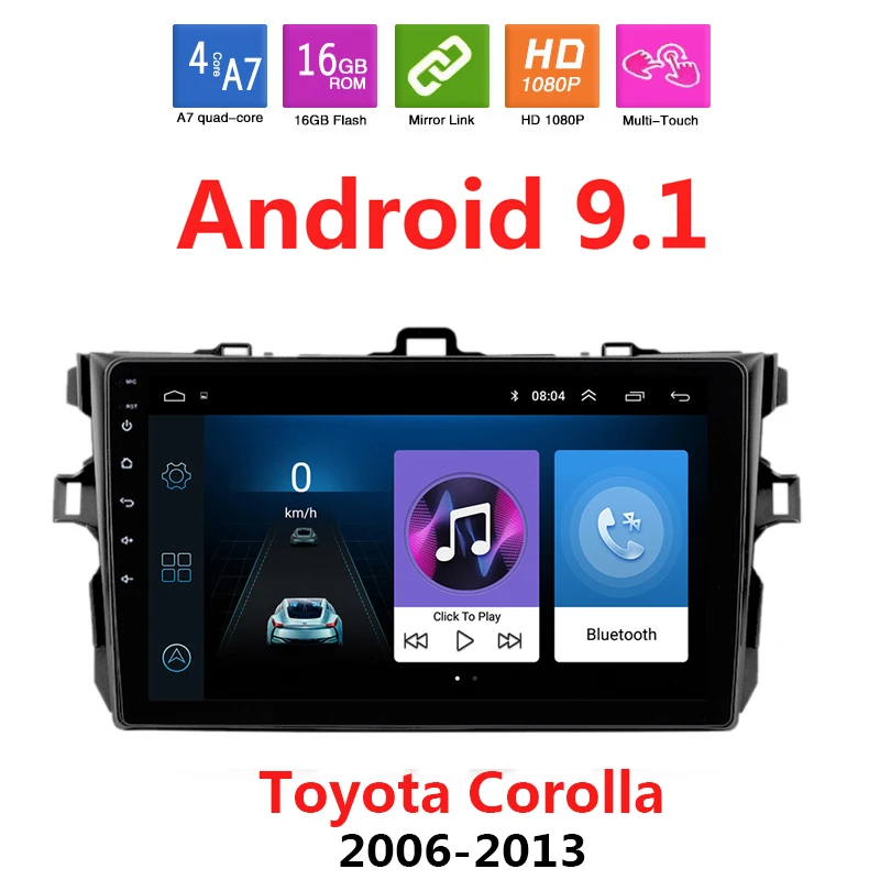 Автомагнитола 9 дюймов Android 1 GPS для Toyota Corolla E140 150 20007 2008 2009 2010 2011 2012 2013 | Автомобили и