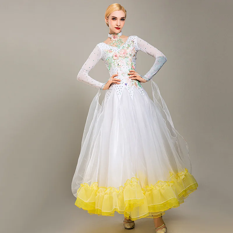 Новое современное танцевальное платье женское бальное для соревнований большие