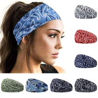 solid twist elastic hairbands cashew flower boho headbands for women yoga turban headwrap sport headband girls hair accessories