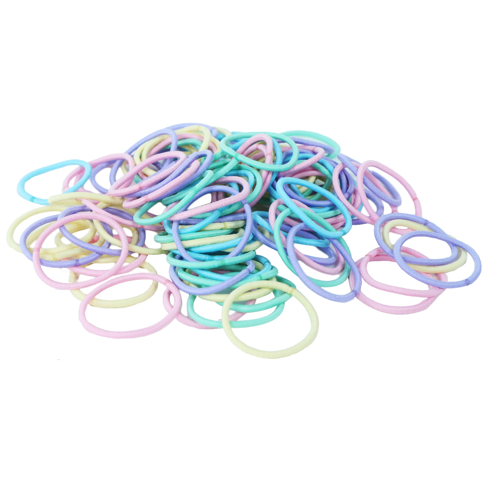 100PCS/Set Girls Candy Colors Nylon 3CM Rubber Bands Children Safe Elastic Hair Ponytail Holder Kids Accessories | Детская одежда и
