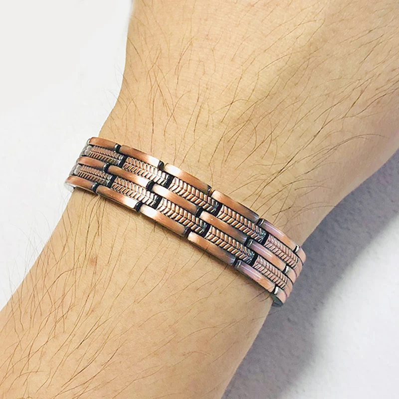 Мужской и женский элегантный браслет из чистой меди энергетический германий