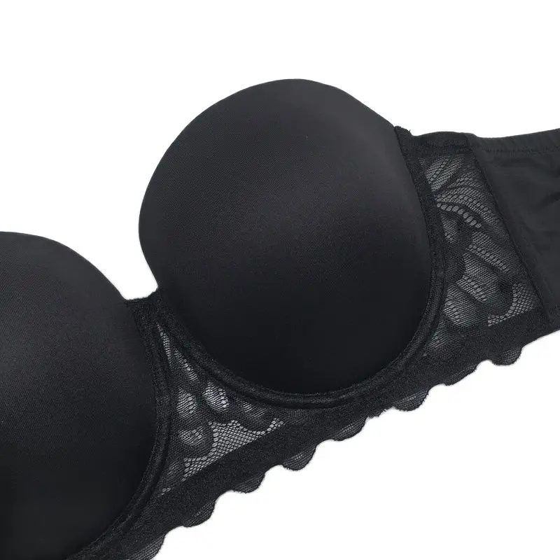 Размера плюс пуш-ап сексуальный 1/2 половина чашки для женщин кружева черный