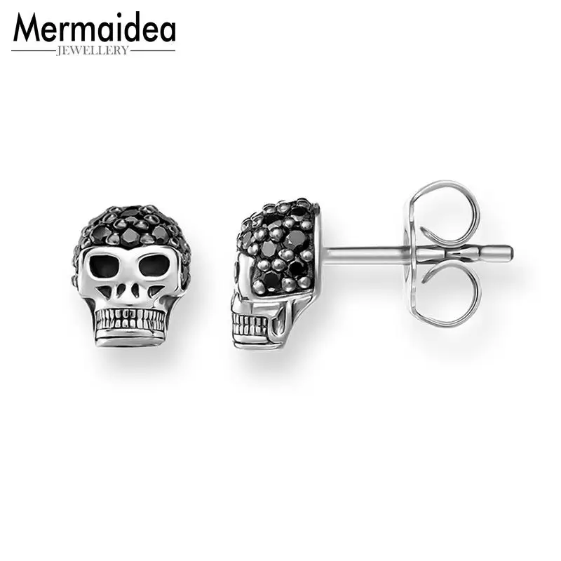 Серьги-гвоздики с черепами 2020 новые модные ювелирные изделия из кубического