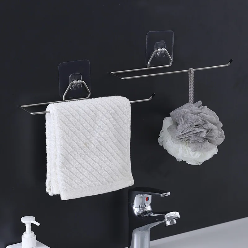 

Punch-Free Stainless Steel Kitchen Special Paper Towel Holder Roll Paper Holder Towel Hanger Cling Film Storage Rack Rag Holder