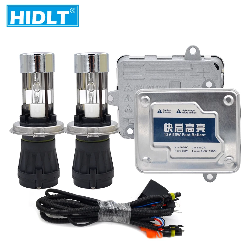 HIDLT AC 55W Bixenon H4 Hi/Lo HID Набор сменных ламп 12V H4-3 автомобильная лампа быстрого запуска