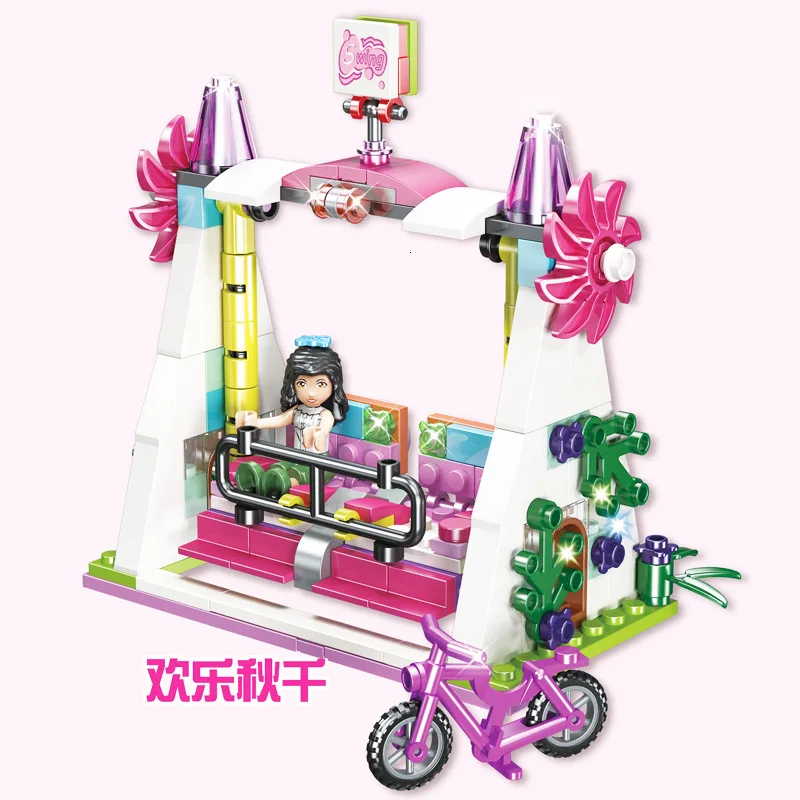 659 шт парк развлечений горки строительные блоки фигурки из блоков игрушки для