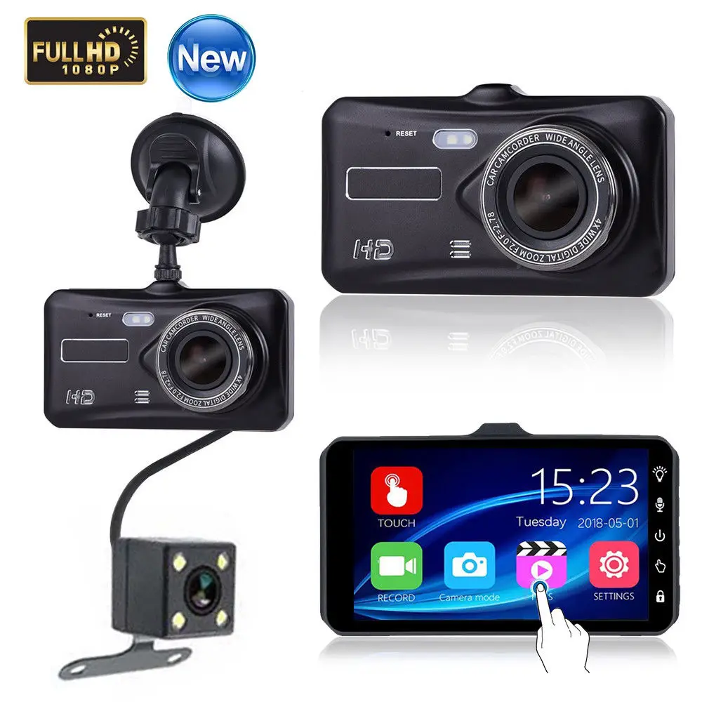 Car 4 Inch LCD Screen 170 Degree Dual Lens HD 1080P Camera DVR Vehicle Video Dash Cam Recorder G-Sensor Night Vision XNC | Автомобили и