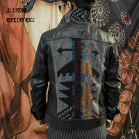 xw499 rockcanroll read description super quality coat genuine cow leather wool cowhide stylish durable navajo jacket