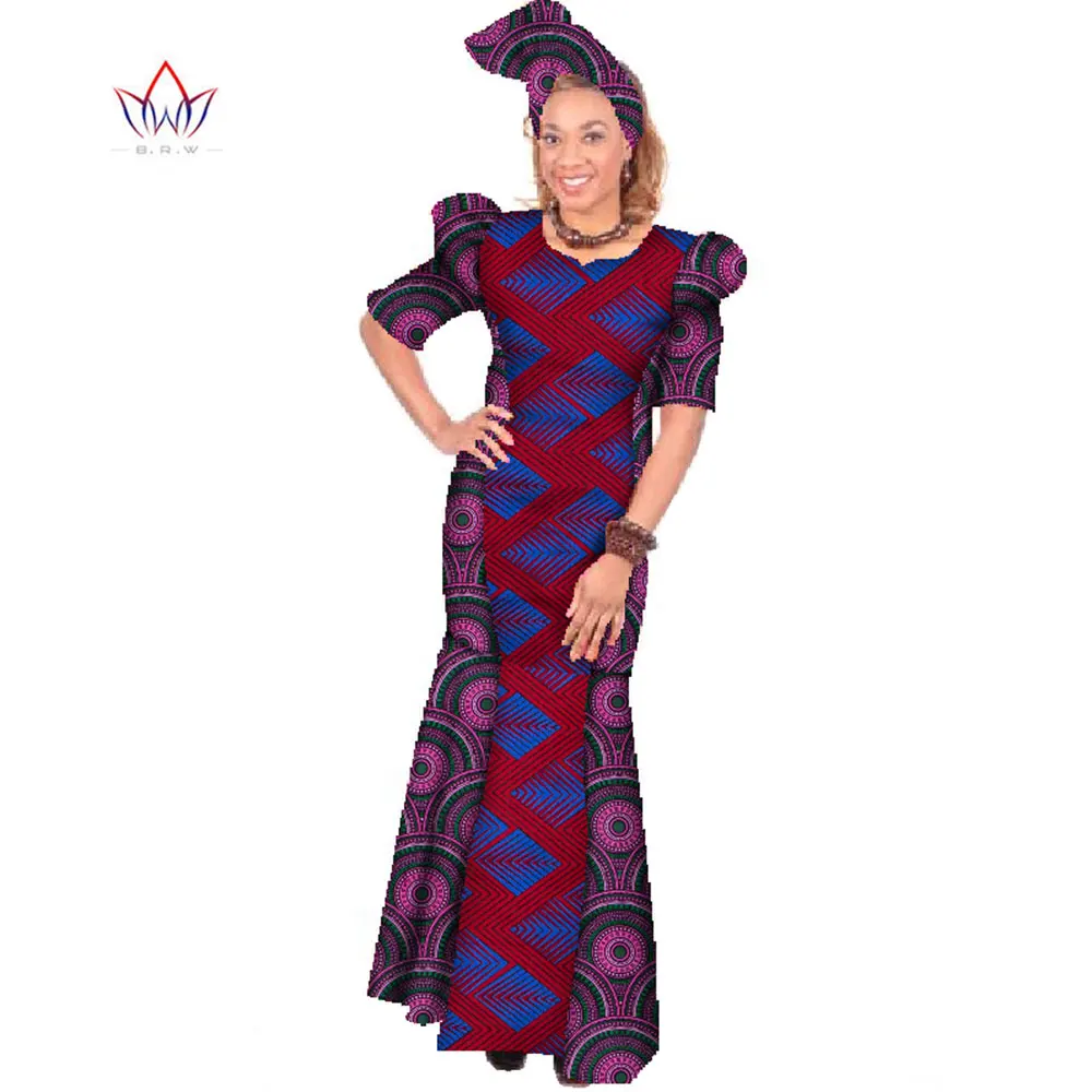 

Bintarealwax African Dresses for Women Dashiki Sexy Long Dress African Clothes Plus Size Traditional African Clothing WY217
