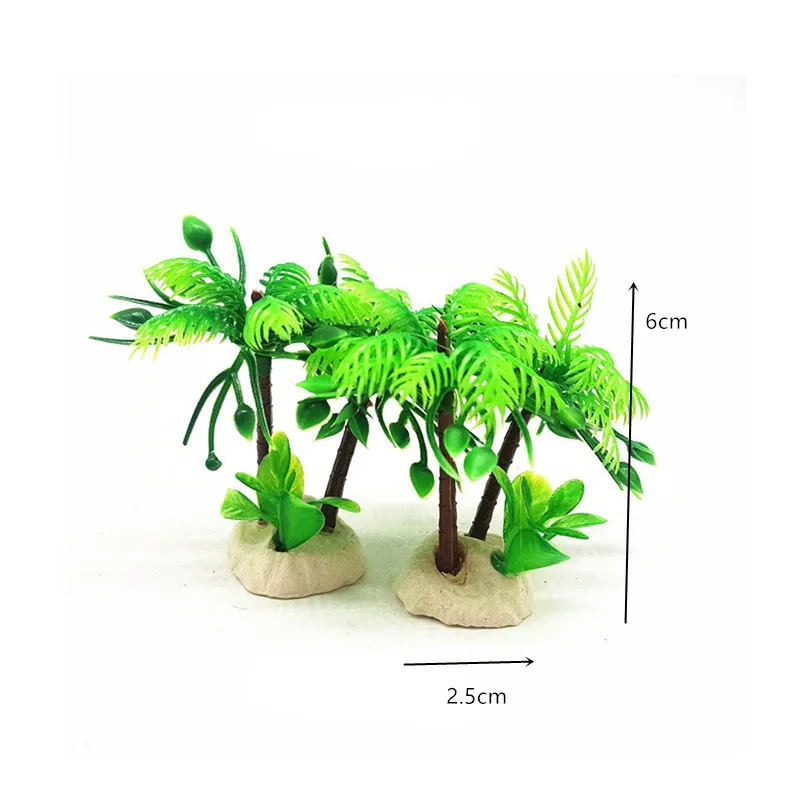 1 шт. искусственные аквариумные растения пластиковые кокосовые пальмы украшение