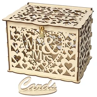 wedding card boxes wooden box wedding supplies diy couple deer bird flower pattern grid business card wooden box
