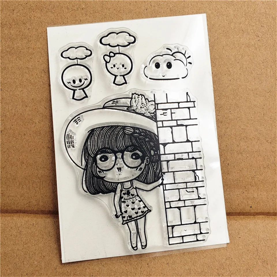6*9 Sunny Doll Transparent Clear Stamps Seal For DIY Scrapbooking/Sentiment Rubber Stamp Bullet Journal Photo Album Card Making | Дом и сад