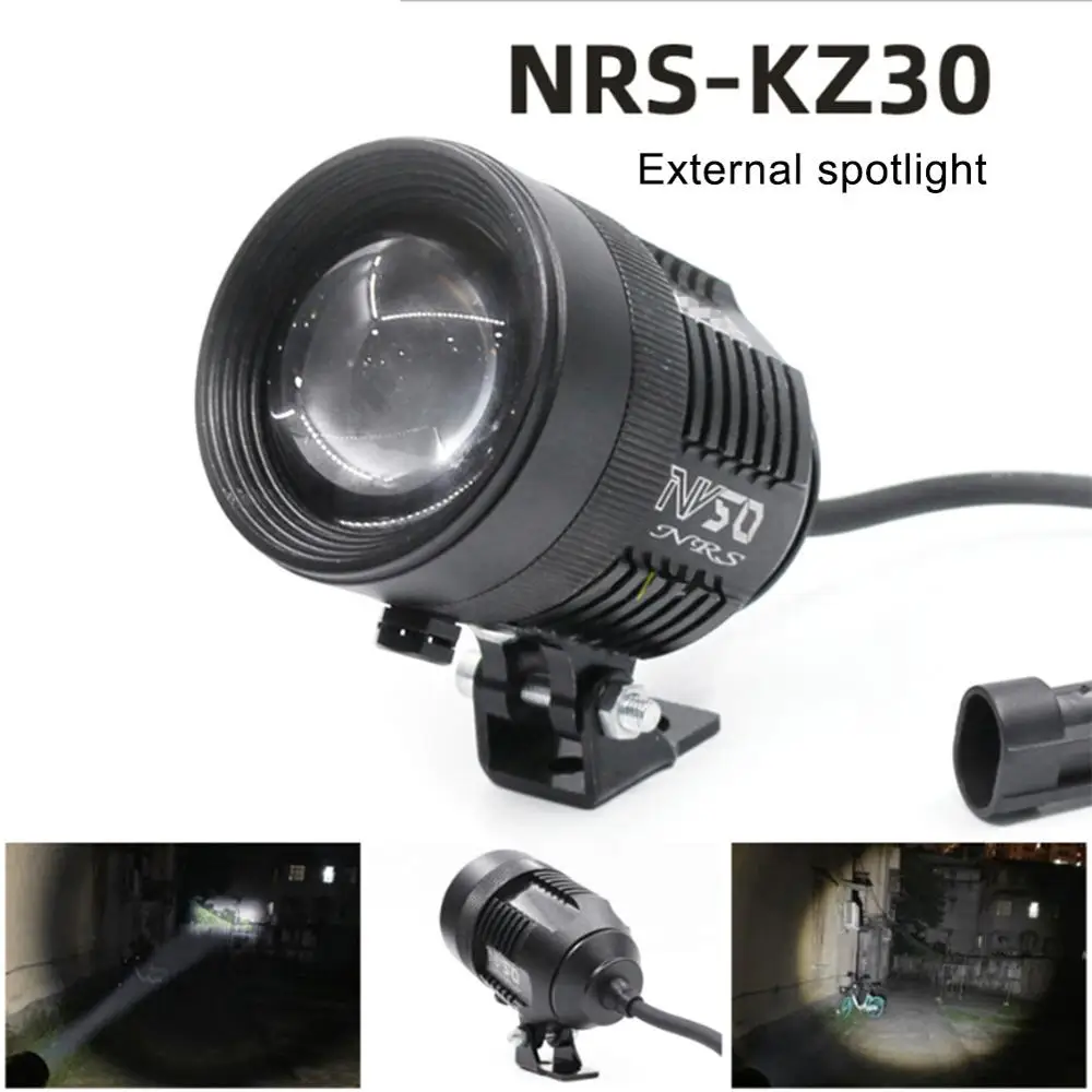

1 Set Motorcycle Spotlight Telescopic Adjustment Laser Barrel External Spotlight Integrated LED 30W Lamp Easy to Install