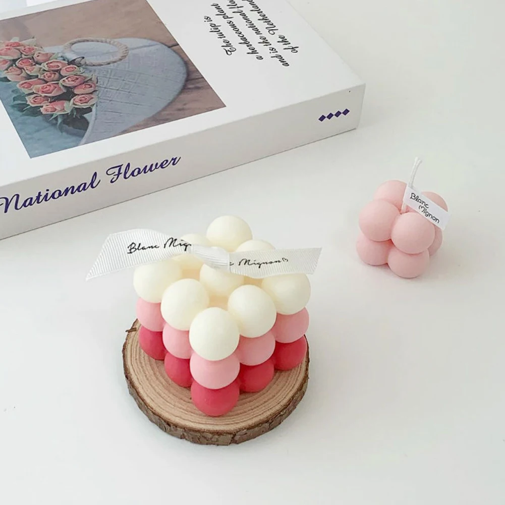 

New 3D Cube Candle Mold DIY Round Cube Candle Mould Silicone Mold Hand-Made Candles Aroma Wax Soap Molds Soy Wax Handcraft