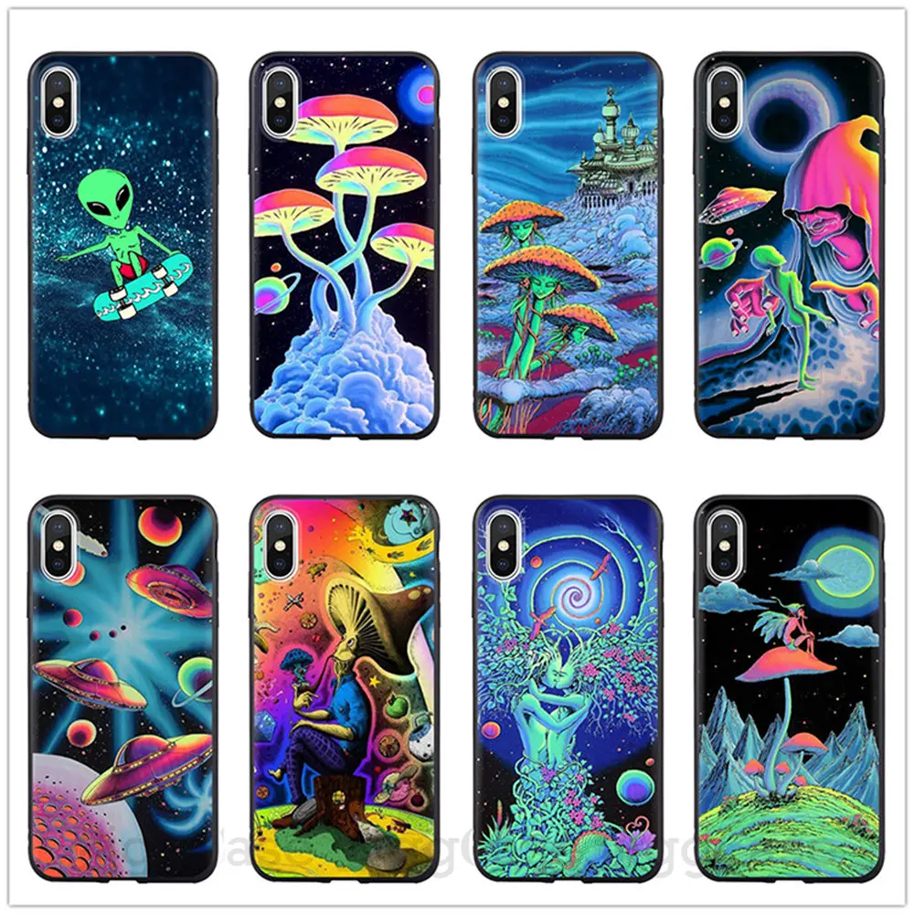 Милый мультяшный Мягкий силиконовый чехол для телефона UFO Jungle alien space Apple iPhone 5 5s Se 6