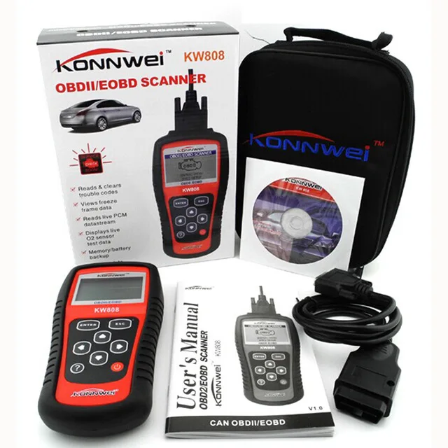 Автомобильный сканер OBD2 KW808 Anto диагностический считыватель кодов EOBD проверка