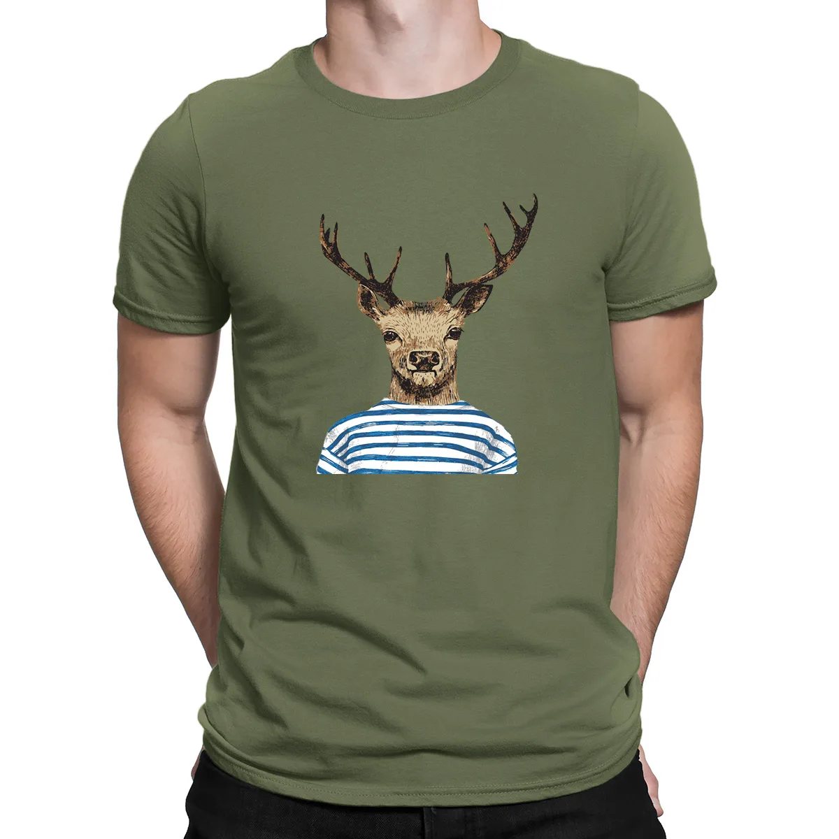 

T Shirts Man Giraffe Print Tops Clothes Harajuku Aesthetic Streetwear T- Shirt Short Sleeve