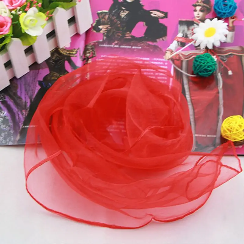 12Pcs Women Girl Square Juggling Chiffon Dance Scarves Magic Tricks Performance Props Kindergarten Candy Color Movement Kerchief |