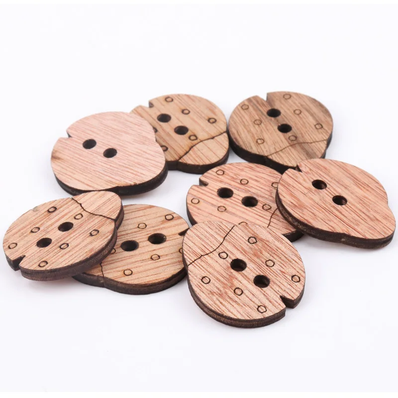 Multi-style round heart Two Holes buttons Wooden Sewing Buttons Scrapbooking Mixed Natural Color Costura Botones bottoni botoes | Дом и сад